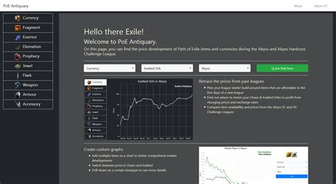Path of Exile item prices from past Challenge Leagues.